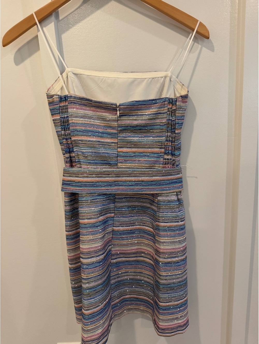 Amanda Uprichard multicolor striped belted dress